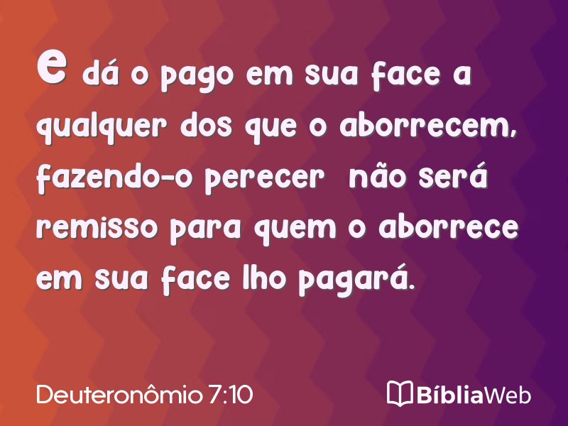 Deuteronômio 7:10 em imagem para compartilhar