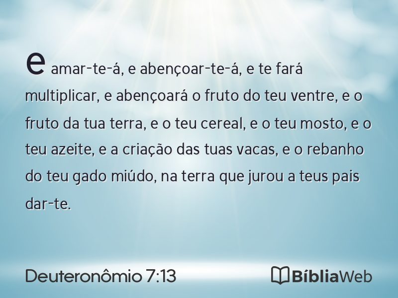 Deuteronômio 7:13 em imagem para compartilhar