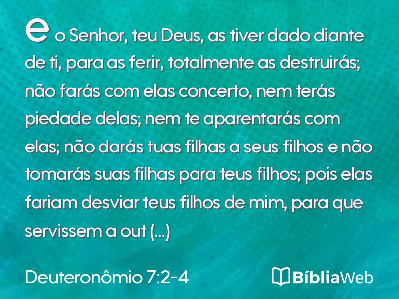Deuteronômio 7:2-4 em imagem para compartilhar