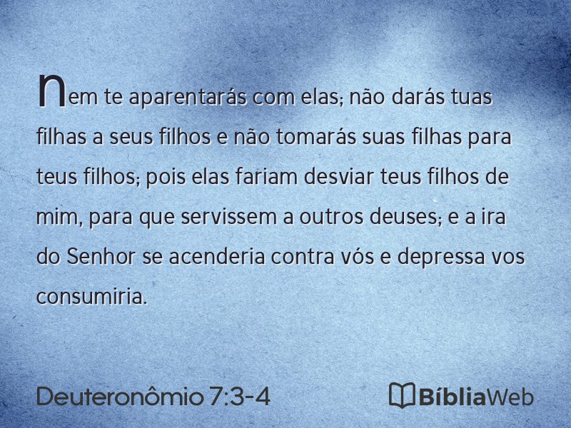 Deuteronômio 7:3-4 em imagem para compartilhar