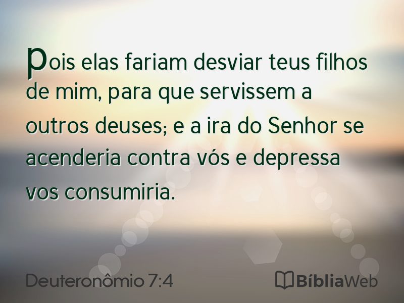 Deuteronômio 7:4 em imagem para compartilhar