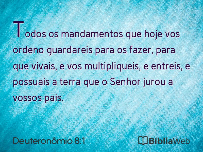 Deuteronômio 8:1 em imagem para compartilhar