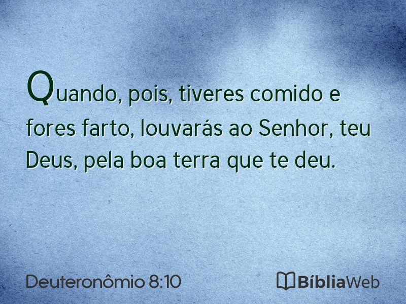 Deuteronômio 8:10 em imagem para compartilhar