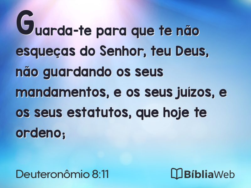 Deuteronômio 8:11 em imagem para compartilhar