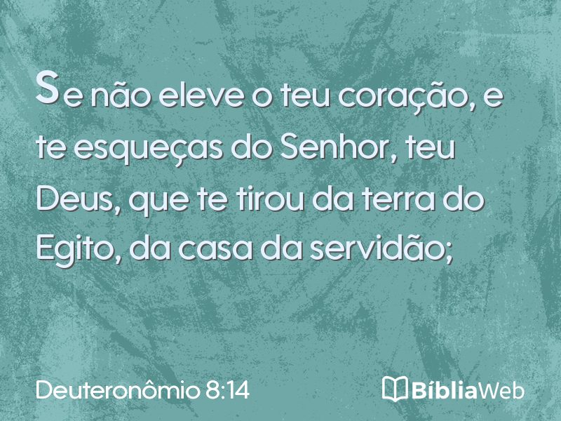 Deuteronômio 8:14 em imagem para compartilhar
