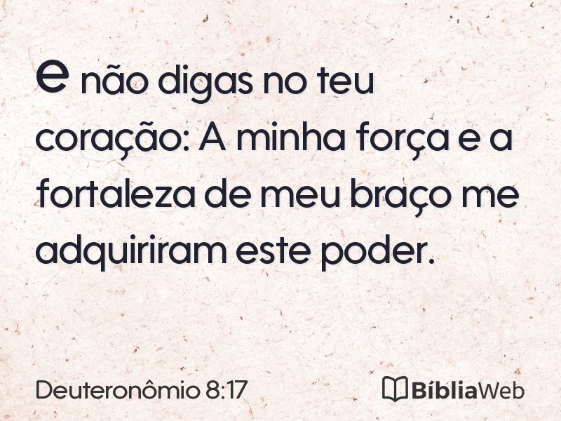 Deuteronômio 8:17 em imagem para compartilhar