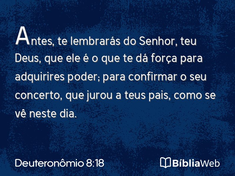 Deuteronômio 8:18 em imagem para compartilhar
