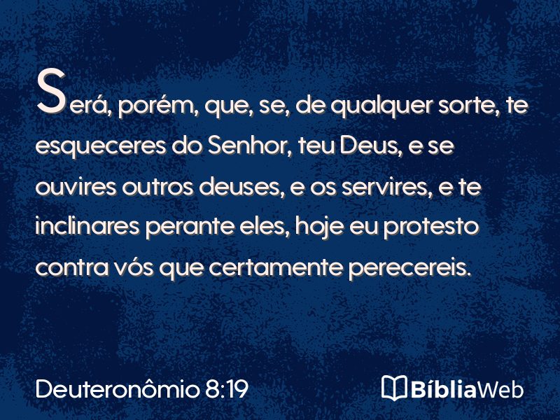 Deuteronômio 8:19 em imagem para compartilhar