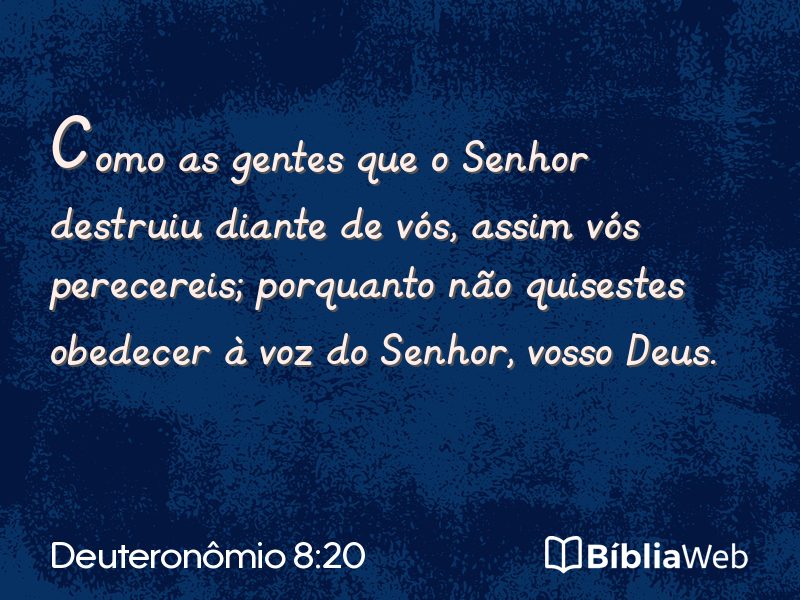 Deuteronômio 8:20 em imagem para compartilhar
