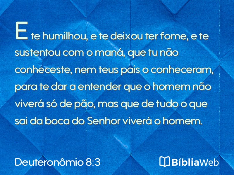 Deuteronômio 8:3 em imagem para compartilhar