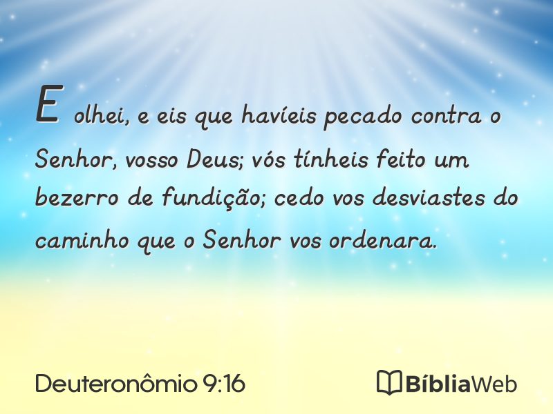 Deuteronômio 9:16 em imagem para compartilhar