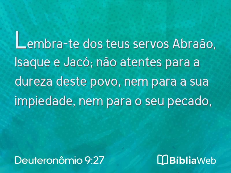 Deuteronômio 9:27 em imagem para compartilhar