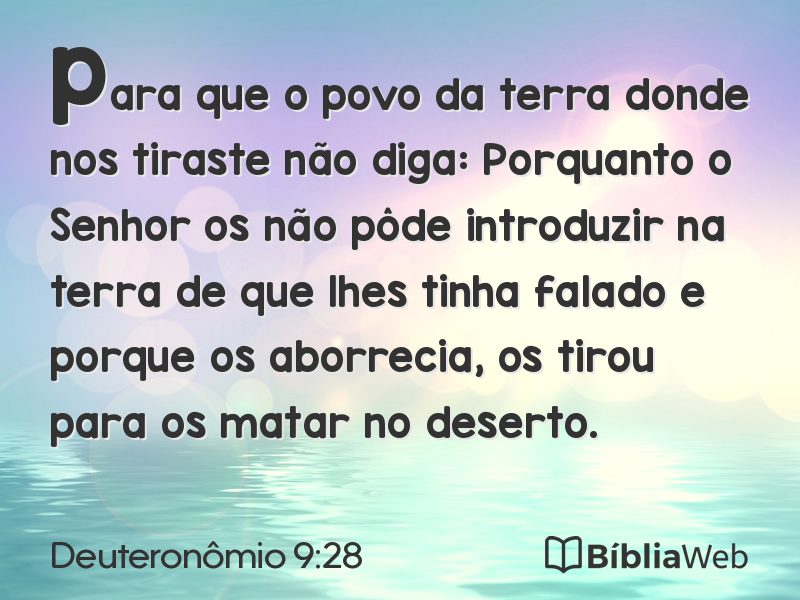 Deuteronômio 9:28 em imagem para compartilhar