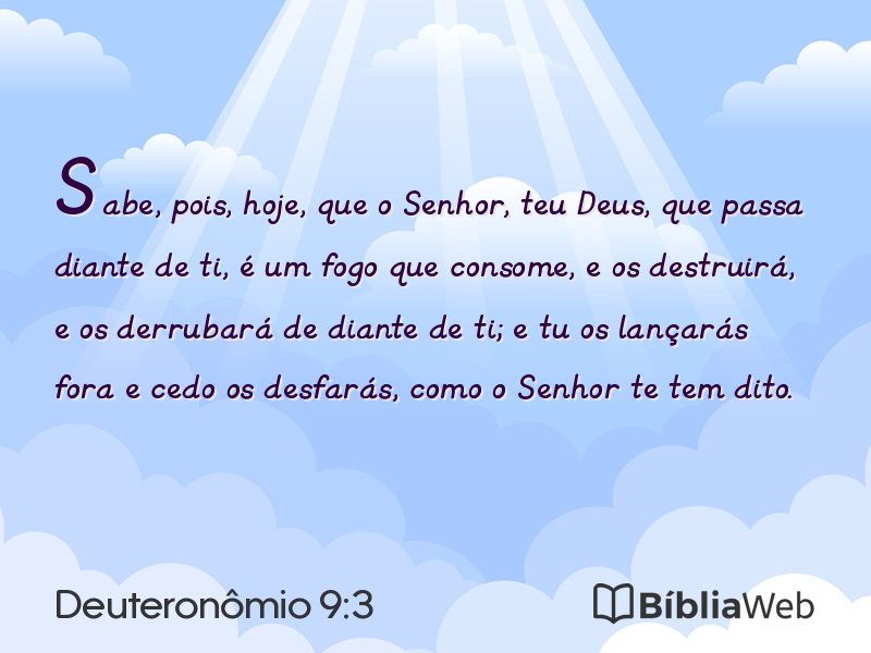 Deuteronômio 9:3 em imagem para compartilhar