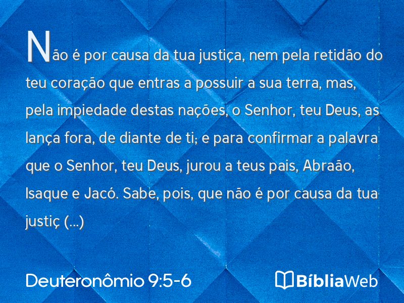 Deuteronômio 9:5-6 em imagem para compartilhar