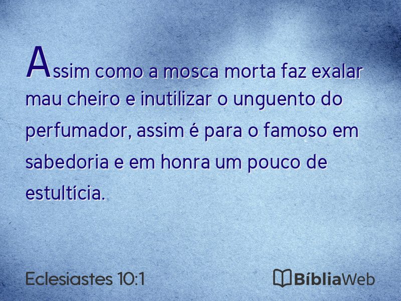 Eclesiastes 10:1 em imagem para compartilhar