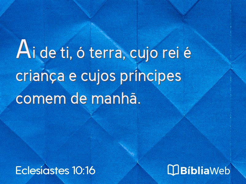 Eclesiastes 10:16 em imagem para compartilhar