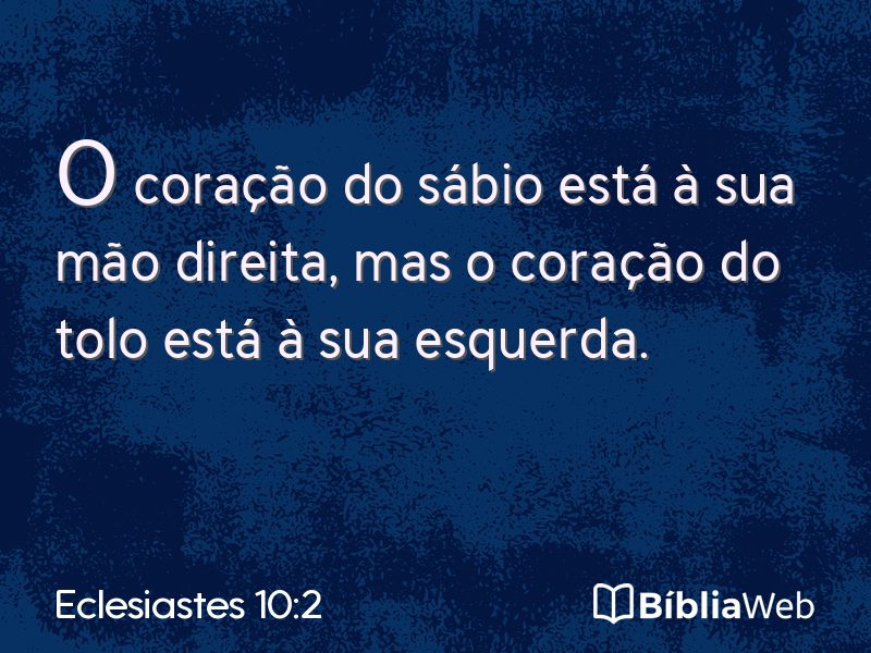 Eclesiastes 10:2 em imagem para compartilhar