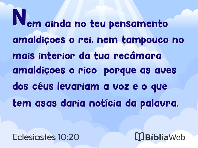 Eclesiastes 10:20 em imagem para compartilhar