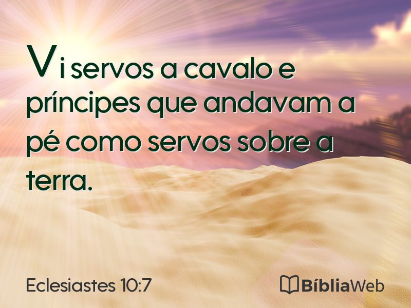 Eclesiastes 10:7 em imagem para compartilhar