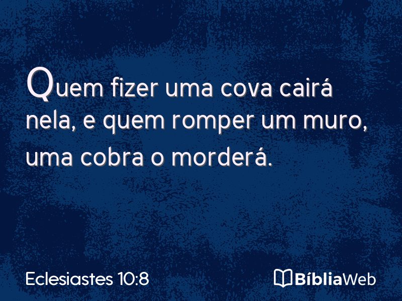 Eclesiastes 10:8 em imagem para compartilhar