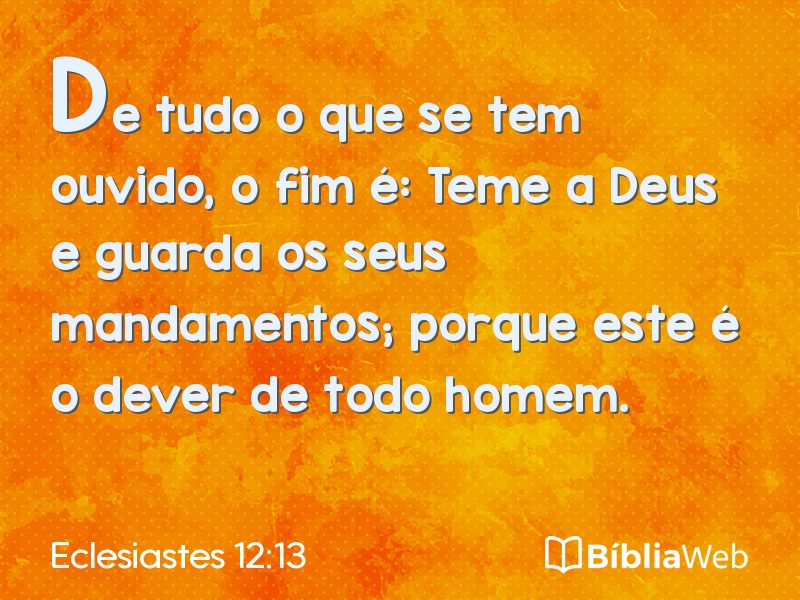 Eclesiastes 12:13 em imagem para compartilhar