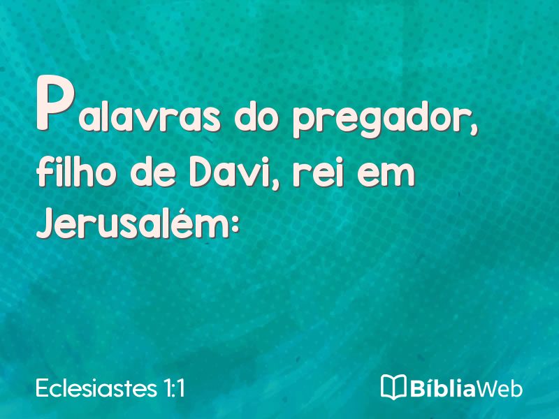 Eclesiastes 1:1 em imagem para compartilhar