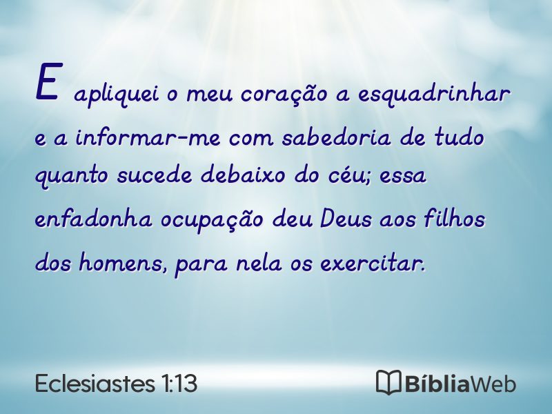 Eclesiastes 1:13 em imagem para compartilhar