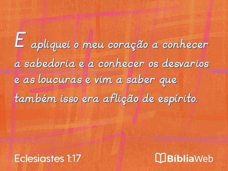 Eclesiastes 1:17 em imagem para compartilhar
