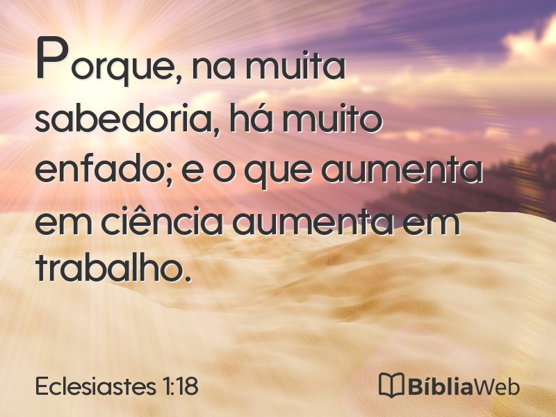 Eclesiastes 1:18 em imagem para compartilhar