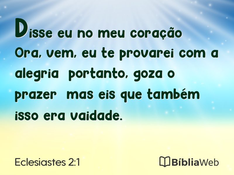 Eclesiastes 2:1 em imagem para compartilhar