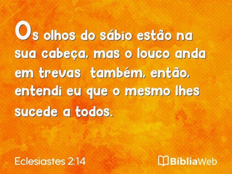 Eclesiastes 2:14 em imagem para compartilhar