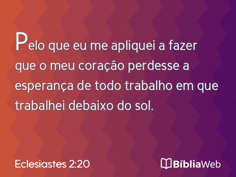 Eclesiastes 2:20 em imagem para compartilhar