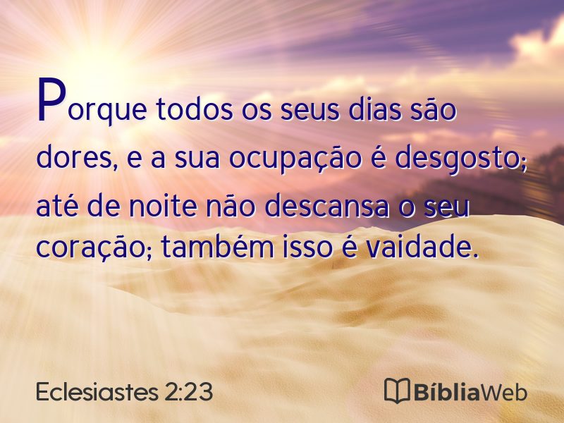 Eclesiastes 2:23 em imagem para compartilhar