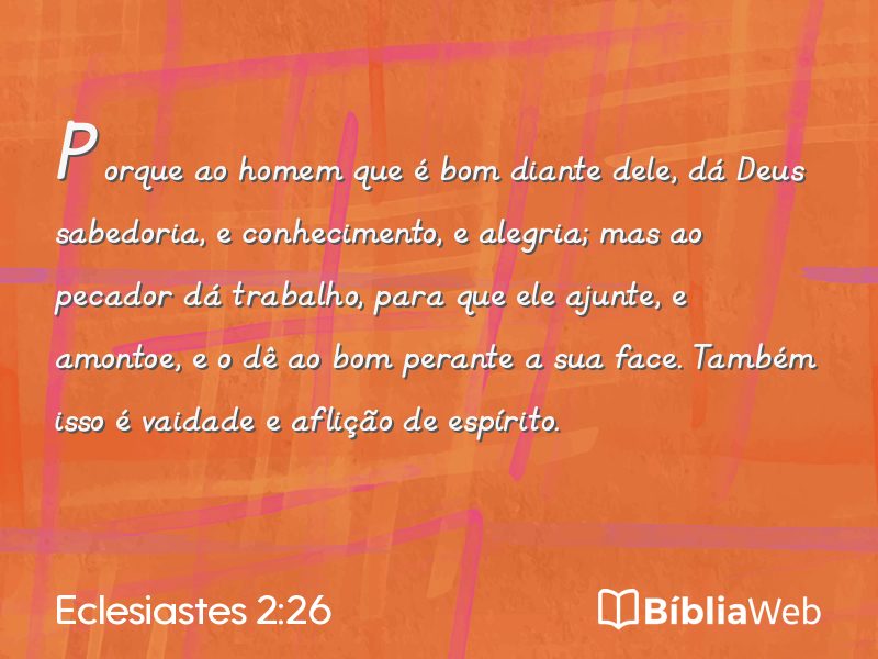 Eclesiastes 2:26 em imagem para compartilhar