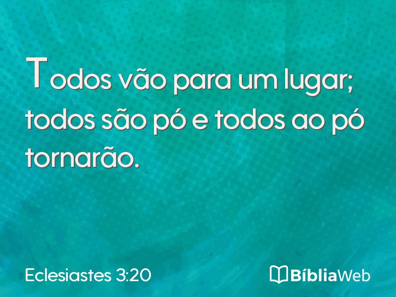 Eclesiastes 3:20 em imagem para compartilhar