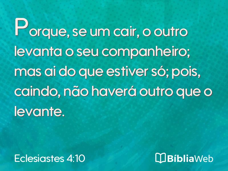 Eclesiastes 4:10 em imagem para compartilhar