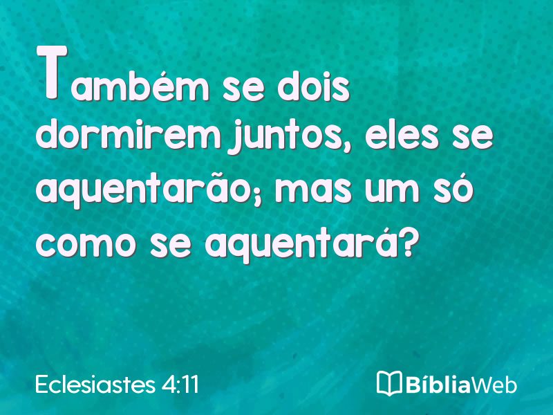 Eclesiastes 4:11 em imagem para compartilhar