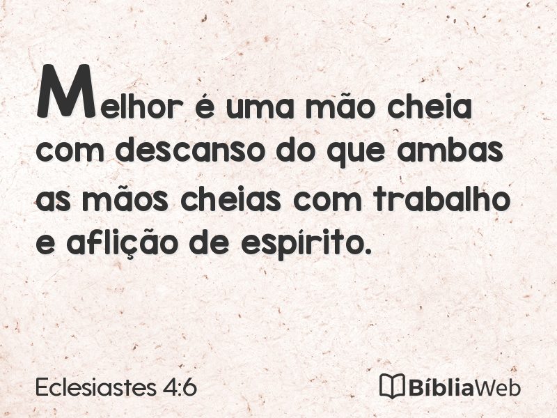 Eclesiastes 4:6 em imagem para compartilhar
