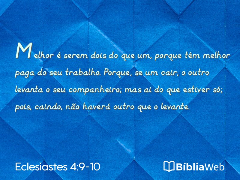 Eclesiastes 4:9-10 em imagem para compartilhar