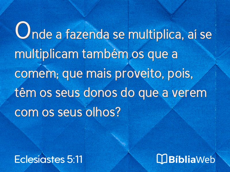 Eclesiastes 5:11 em imagem para compartilhar