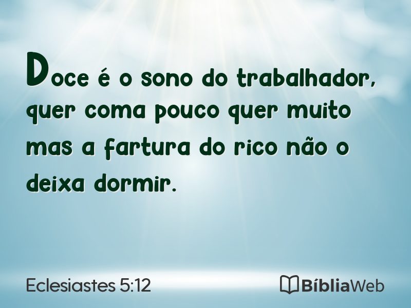 Eclesiastes 5:12 em imagem para compartilhar