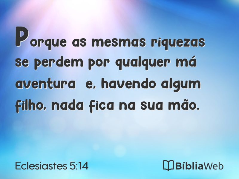 Eclesiastes 5:14 em imagem para compartilhar