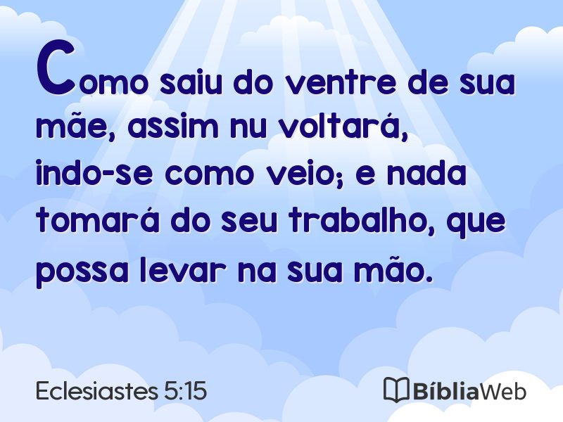 Eclesiastes 5:15 em imagem para compartilhar
