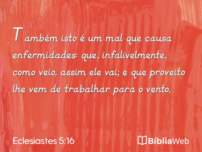 Eclesiastes 5:16 em imagem para compartilhar