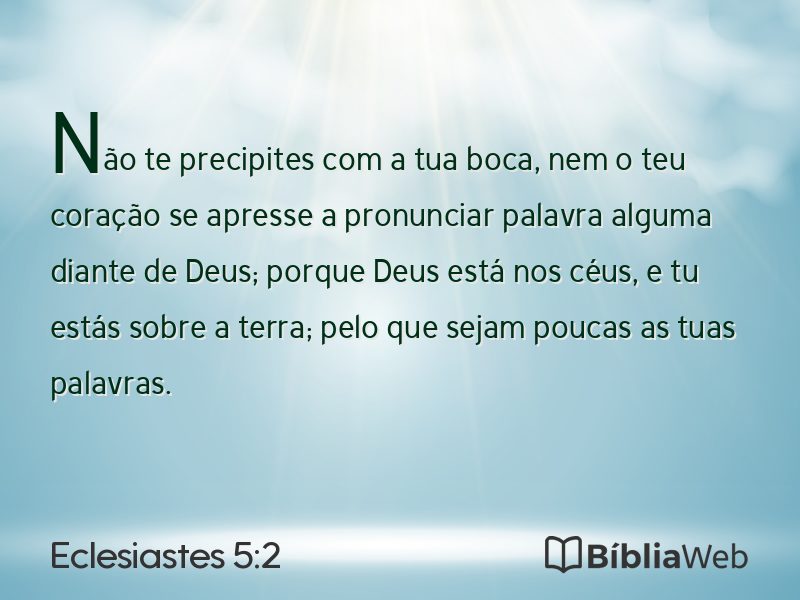 Eclesiastes 5:2 em imagem para compartilhar