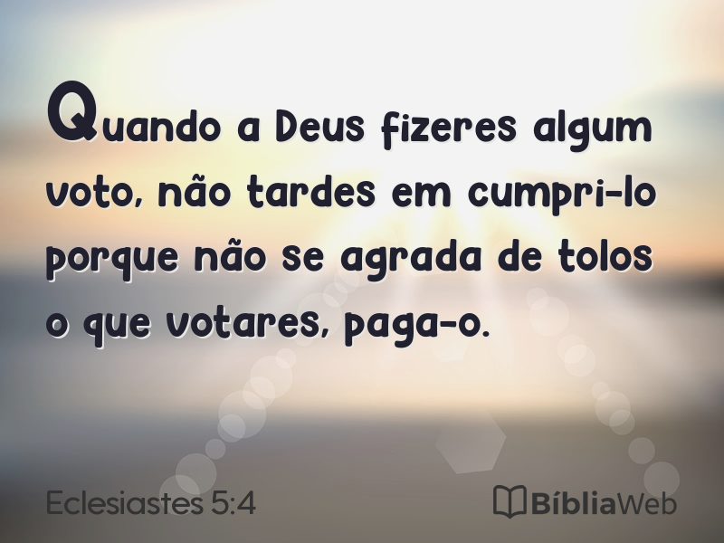 Eclesiastes 5:4 em imagem para compartilhar