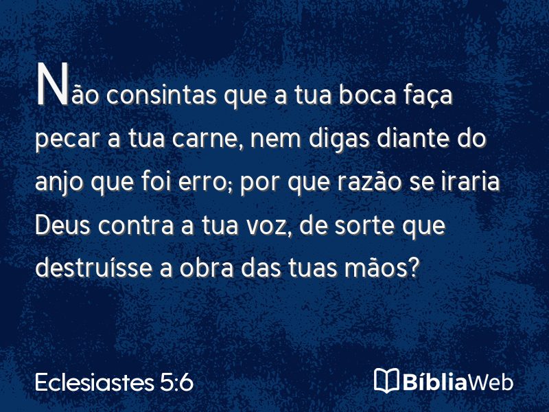 Eclesiastes 5:6 em imagem para compartilhar