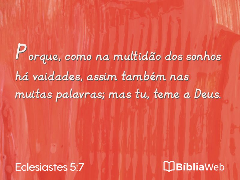 Eclesiastes 5:7 em imagem para compartilhar