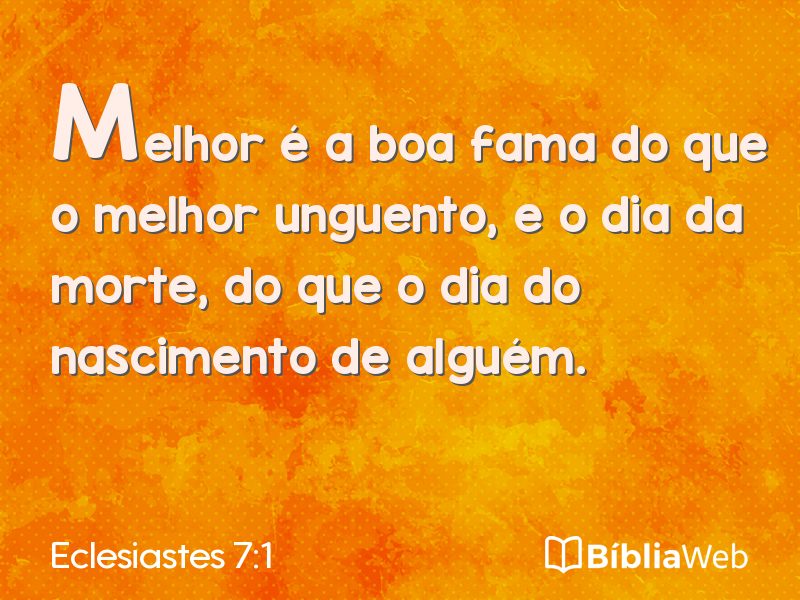 Eclesiastes 7:1 em imagem para compartilhar